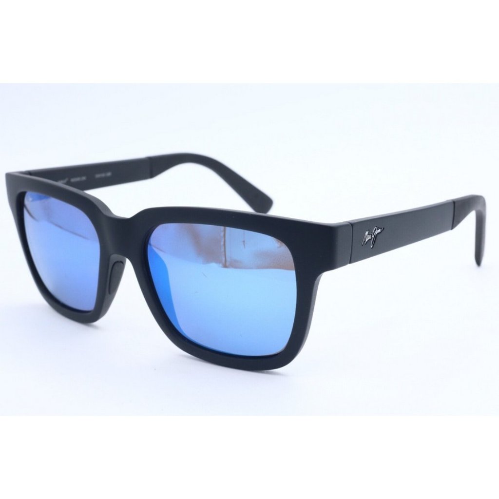 Maui Jim Mongoose Mj 540-2m Black Square Sunglasses Blue Polarized Lens 54mm (A)